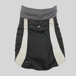 Top Paw Dog 2 in 1 Coat Sweater Vest Small Black Grey Fleece Reflective Winter